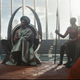 Florence Kasumba, Angela Bassett, and Danai Guira in Black Panther: Wakanda Forever.